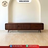 ราคา ตู้วางทีวีไม้สักแท้100% ขาลอย 2บานเปิด 2ลิ้นชัก เลือกสีและขนาดได้ (43263895886)