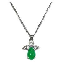 ราคา TANITTgems สร้อยคอจี้นางฟ้าประดับหยกแท้ทรงหยดน้ำ#1064 (453216195)