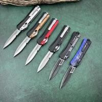 ราคา 2025โลหะผสมอลูมิเนียม Microtech Microtech งูพระเจ้ามีดกระโดดตรง (อลูมิเนียมจับอลูมิเนียม) ไทเทเนียมสีดำ + กล่องสี (29036678512)