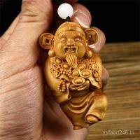 ราคา เทพเจ้าแห่งความมั่งคั่ง Wenwan ตกแต่งแกะสลัก Lucky Boxwood ตกแต่งบ้านหัตถกรรมไม้เนื้อแข็งรถแขวนจับชิ้นโบราณ DG1F (57002917818)