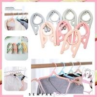 ราคา GANTUNGAN SS 3 in 1 ไม้แขวนเสื้อพับได้แบบพกพาไม้แขวนเสื้ออเนกประสงค์ Simple Plain Magic Hanger (26173227167)
