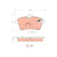 ราคา GDB1628 ผ้าเบรค-หน้า(TRW) (เนื้อผ้า COTEC) BENZ A-CLASS A200 CDI /B180 CDI (15820535133)