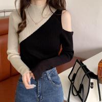 ราคา ✨พร้อมส่งในไทย ✨ เสื้อยืดคอเต่า เปิดไหล่ สไตล์เกาหลี (17478788303)