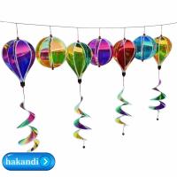 ราคา CANICE 1PC ลูกโป่งลมร้อน,สีสุ่มหมุน Wind Spinners, Spinners สีสัน Rainbow Sequins Windmill Camping (50753968862)
