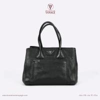 ราคา P R A D A Vitello Daino Front Pocket Tote (26013066304)