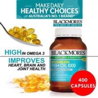 ราคา Blackmores Odourless Fish Oil 1000mg 400 เม็ด แบลคมอร์ส น้ำมันปลาสูตรใหม่ ไร้กลิ่นคาว (7217956486)