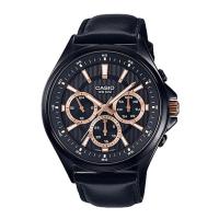 ราคา Casio Standard นาฬิกาข้อมือผู้ชาย สายหนัง รุ่น MTP-E303BL , MTP-E303BL-1A2- สีดำ (2478454315)