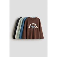 ราคา H&M(เอชแอนด์เอ็ม) ชุดเสื้อยืดแขนยาว 5 ตัว Boys 5-pack long-sleeved T-shirts 1247331_5 (43122340217)