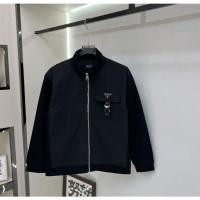 ราคา [S-4XL] เสื้อแจ็คเก็ตแฟชั่น Prada แบบ_stand_collar_สำหรับกิจกรรมกลางแจ้งและกีฬา (58004796199)