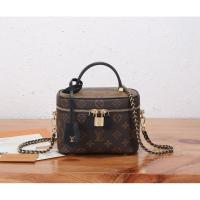 ราคา Louis Vuitton Classic Presbyopic Color Matching Chain Cosmetic Case Cosmetic Bag Old Style vanity Coated Canvas with Calfskin Handle Portable One-Shoulder Messenger Toiletry Bag (47403242249)