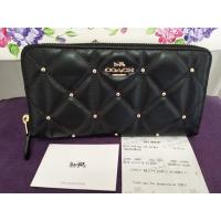 ราคา Coach กระเป๋าสตางค์ซิปรอบ Zippy สีดำ หมุด แท้% พร้อมส่ง (1630426802)