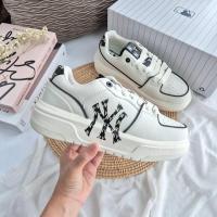 ราคา พร้อมส่งไซส์23.5cm/37.5 [ใช้โค้ด30%ลด฿1,000]ของแท้‼️ MLB Chunky Liner Classic Monogram รองเท้าสีขาว โลโก้ดำ NY (28412909100)