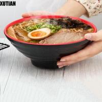 ราคา XUTIAN Ramen Bowl ชามสลัดผลไม้เมลามีนสีแดงและสีดํา ชามข้าว แหวนลาย สไตล์ญี่ปุ่น ชามซุปทนการตก (43428039904)