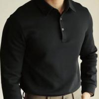 ราคา เสื้อยืดแขนยาวคอกลมสไตล์โปโลกันหนาวสำหรับผู้ชาย (28740185238)