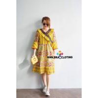 ราคา พร้อมส่งเดรสสั้นสไตล์โบฮีเมียนผ้าคอตตอนอินเดียพิมพ์ลาย (11747017081)