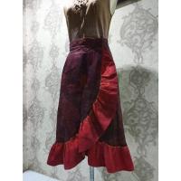 ราคา กระโปรงผ้าไหมมัดหมี่ทอมือ ตีนแดง อัดกาว แบบป้าย ลายเสือ สวยมาก (10732208667)