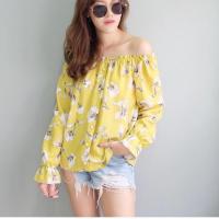 ราคา เสื้อปาดไหล่ ลายดอก สีเหลือง from Malimay (416142848)