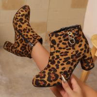 ราคา ส้นสูงมาร์ตินพิมพ์เสือดาวแบบแฟชั่น มีซิปและหลอดสั้น สำหรับผู้หญิง (51401680966)