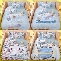 ราคา ST2 Sanrio Cinnamoroll ชุดเครื่องนอนผ้าปูที่นอนผ้านวมปลอกหมอนหอพักห้องนอนล้างทําความสะอาดได้ 3IN1 TS2 (45254660626)