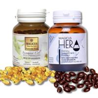 ราคา Magicus Hera X Magicus Sesamina Col: มาจิคัสเฮร่า วิตามินลดผมร่วง x เซซามินา โคล น้ำมันงาดำบริสุทธิ์ (41150279558)