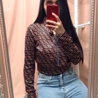 ราคา Jacket เสื้อคลุมแขนยาวทรงครอป งานพิมพ์ลายFendi (5716902175)