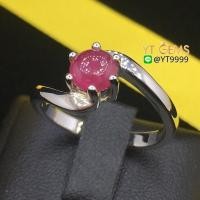 ราคา แหวนทับทิม แหวนเงินแท้92.5% ชุบทองคำขาว ประดับพลอยทับทิมแท้ YTG-7675 (3405857474)