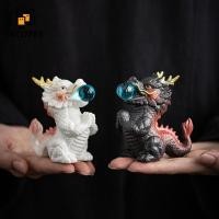 ราคา KOZEEY เซรามิคมังกรจีนตุ๊กตาชาสัตว์เลี้ยง Miniature 8x4x8 ซม.สําหรับ Desktop Decor (45153235574)
