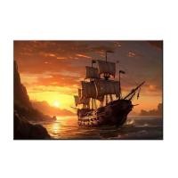 ราคา ภาพวาดสีน้ำมันพิมพ์ผ้าใบโปสเตอร์ tema เรือโจรสลัดและเรือเดินสมุทร สำหรับการตกแต่งบ้าน (43172851131)