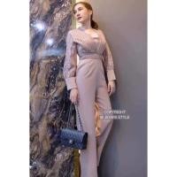 ราคา ❌ขา​ยแล้ว​❌​จั้มแขนยาวสีชมพูกะปิ งาน Premium size ​S ป้ายห้อย Jidapa (11217822573)