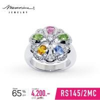 ราคา Memorine Jewelry แหวนเงินแท้ 925 ฝังแฟนซีแซฟไฟร์ : RS145/2MC (25845232068)