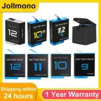 ราคา Jollmono Battery For GoPro Hero 12 11 10 9 2000 mAh Battery 3 Ways Fast Charger Box TF Card Storage For GoPro Hero Acces (28712505376)