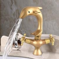 ราคา ทองเหลืองโบราณสองจับห้องครัวบาร์อ่างล้างจานหมุนพวยผสมแตะก๊อกน้ําดาดฟ้าติดตั้งหนึ่งหลุม แนน310 (49651647376)