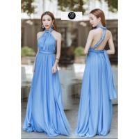 ราคา Infinity dress อินฟินิตี้เดรส เดรสออกงานสีฟ้าเข้ม เดรสงานแต่ง (8425305927)