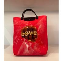 ราคา พร้อมส่ง * Longchamp x Toiletpaper Cabas (Tote M) สี Red (26163463893)