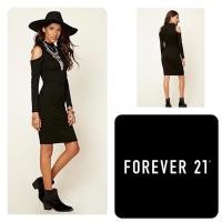 ราคา ⚡SALE⚡Forever21 เดรสผ้ายืดเข้ารูป เปิดไหล่ Size M (14768274231)