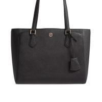 ราคา Tory Burch Robinson Small Tote Bag Double Zip Black ของแท้ 100% สภาพเหมือนใหม่ มือสองคุณภาพ ใช้งานน้อย หนังดี (28270520201)