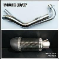 ราคา คอท่อ Demon 150 GN/GR สแตนเลส พร้อม ปลายท่อ Leovince คาร์บอน ยาว 10 นิ้ว งานดี เสียงแน่น (6568364796)