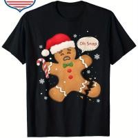 ราคา เสื้อยืด cotton หายใจดี สไตล์วันคริสต์มาสตลก แผงคุกกี้จิงเจอร์แมนแตก Oh Snap (53800353246)