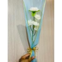 ราคา ดอกมะลิ (ช่อดอกมะลิวันแม่ 1ช่อ5ดอก +ซองสีฟ้า+โบว์สีทอง) ช่อดอกมะลิ ช่อมะลิวันแม่ ช่อดอกไม้ (20891021555)