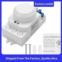 ราคา In Stock 5.8GHz HF System LED Microwave 360 Degree Motion Sensor Light Switch Body Motion Detector,White (28711283748)