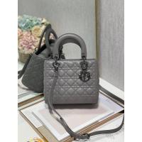 ราคา DIOR [5 Grids-Gray Sheepskin Gun Buckle Diana Bag] Lady Concubine Bag CD Cannage หวาย Checkered กระเป๋าถือกระเป๋าสะพายข้าง (45004458263)