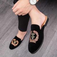 ราคา ผู้ชายหนังนิ่มเปิดกลับรองเท้าแตะ V กลับรองเท้า Lefu Lazy (27906243336)