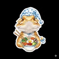 ราคา สติ๊กเกอร์ติดรถ โลโก้ติดมอเตอร์ไซค์ สติกเกอร์ติดกระเป๋า Decal Car Sticker Bearded Dragon Korean Food (42017325843)