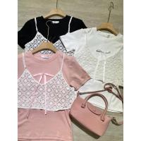 ราคา งาน 2 ชิ้น เสื้อ+สายเดี่ยวป้าย it's me basic (26104907985)