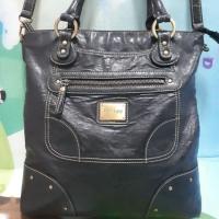 ราคา กระเป๋าหนังแท้ แบรนด์ : สีดำ ANNE KLEIN แท้% ขนาด : กว้าง 14.5" x ยาว 13" (1494546186)