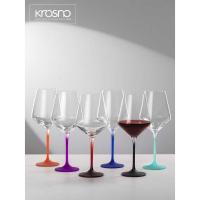 ราคา KROSNO นําเข้าแก้ว Goblet หรูหราสีสัน Rod แก้วไวน์แดงในครัวเรือนแก้วไวน์ Bordeaux มูลค่าสูง (51352354322)