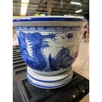 ราคา กระถางเซรามิค ลายมังกรสีคราม (ไซด์ 16 นิ้ว) 100% แฮนเมด ออกใบกำกับภาษีได้ รหัสkornz1212 (55602981938)