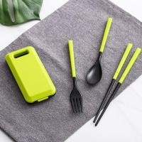 ราคา สร้างสรรค์พับตะเกียบช้อนส้อมกลางแจ้งครัวเรือนเดินทางเด็กนักเรียนผู้ใหญ่บนโต๊ะอาหารแบบพกพาชุดสามชิ้น โอ6กิโลวัตต์ (40061991844)