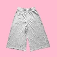 ราคา UNIQLO กางเกงขากว้าง AIRism สีเทาขาว ไซส์ S (10764682275)