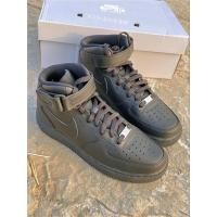 ราคา Nike Air Force 1 Mid '07 Original High Top Sports Men's Casual Women's Shoes Pure White "Pure Black (23788812485)